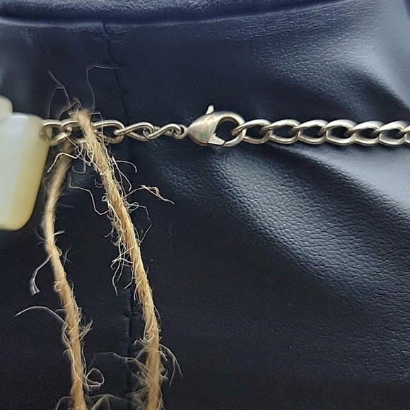 Flat Slab 830 Cts White Agate Natural Gemstone Beaded Necklace Handmade Beads - Picture 6 of 9